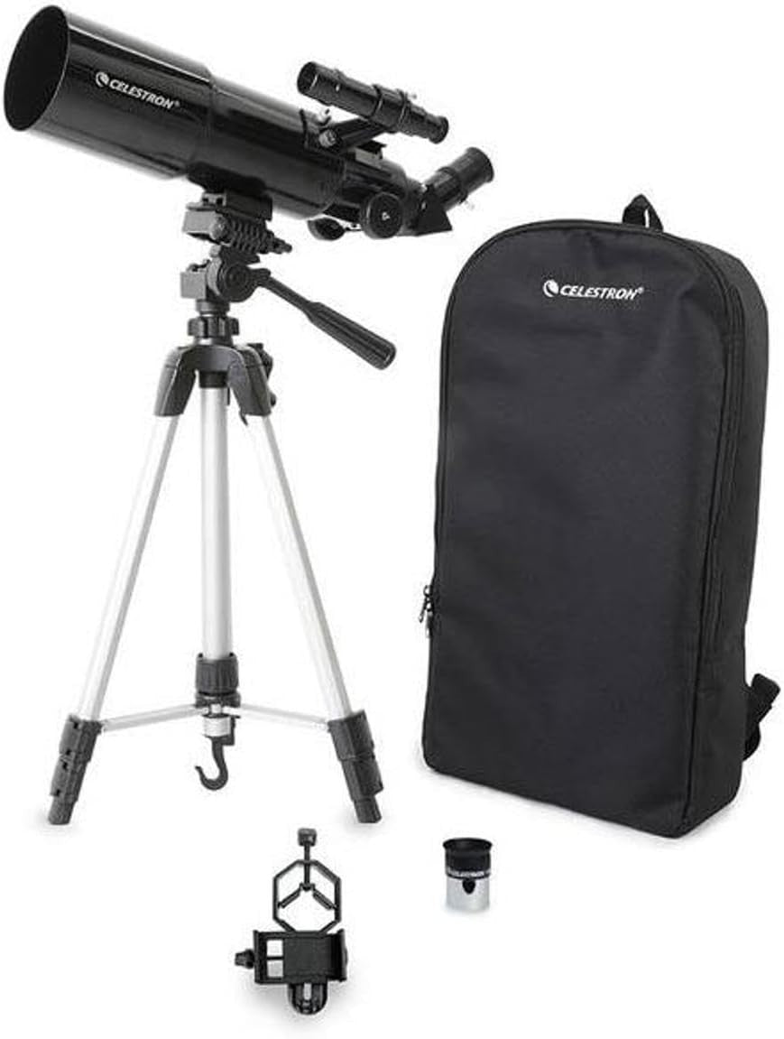 80mm Travel Scope with Smartphone Adapter & Backpack, Black