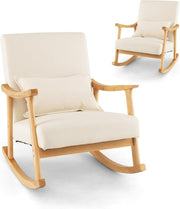 Rocking Lounge Chair Recliner Soft Cushion Lumbar Pillow 78x66x83cm