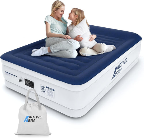 Luxury King Air Bed Built-In Electric Pump Flocked Mattress Fast Inflate