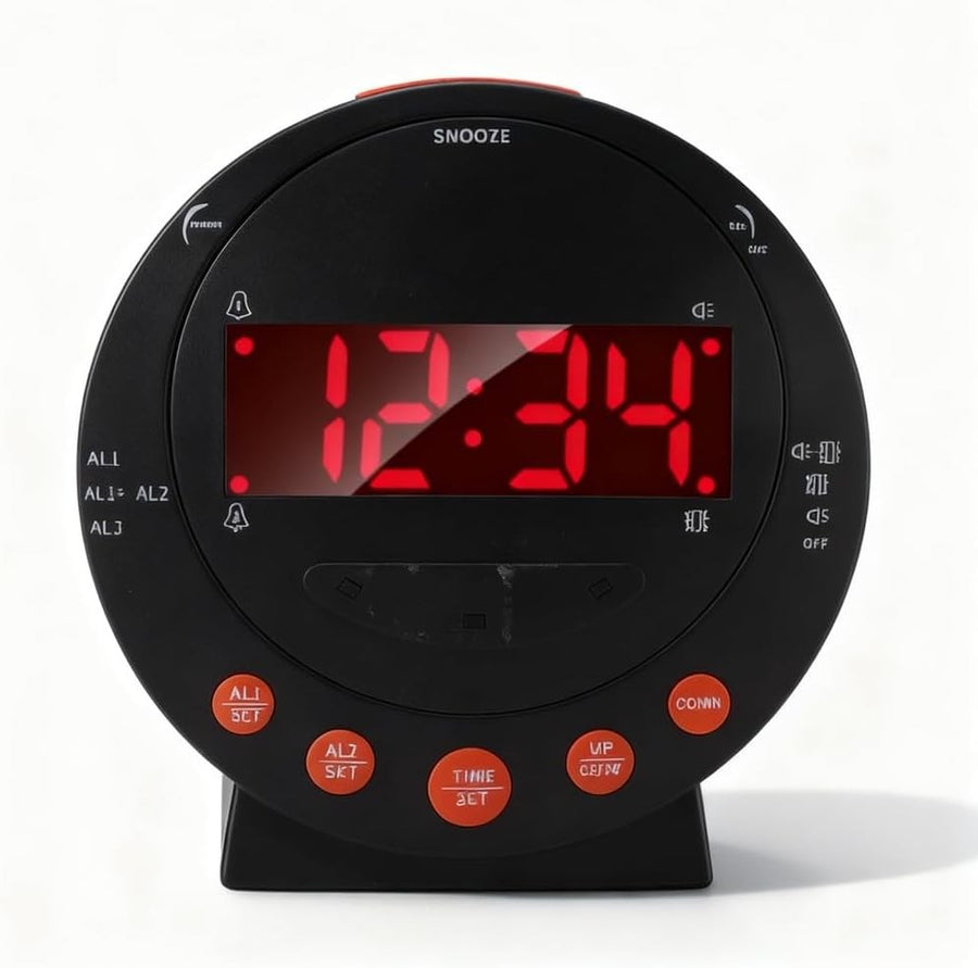 Extra Loud Alarm Clock 110dB Bed Shaker Vibrating Flash Light Heavy Sleepers