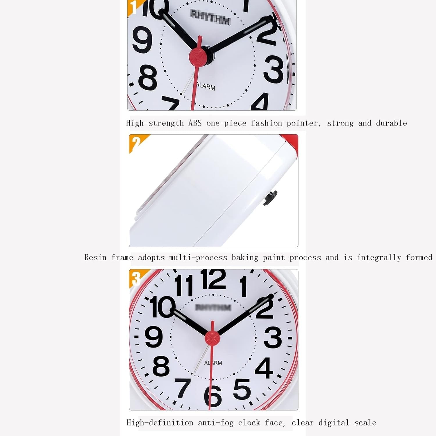 Silent Alarm Clock Small Non Ticking Night Light Battery Heavy Sleepers