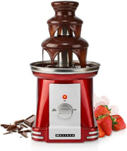 Retro Chocolate Fountain 3 Tier Dessert Fondue Machine 32cm Red