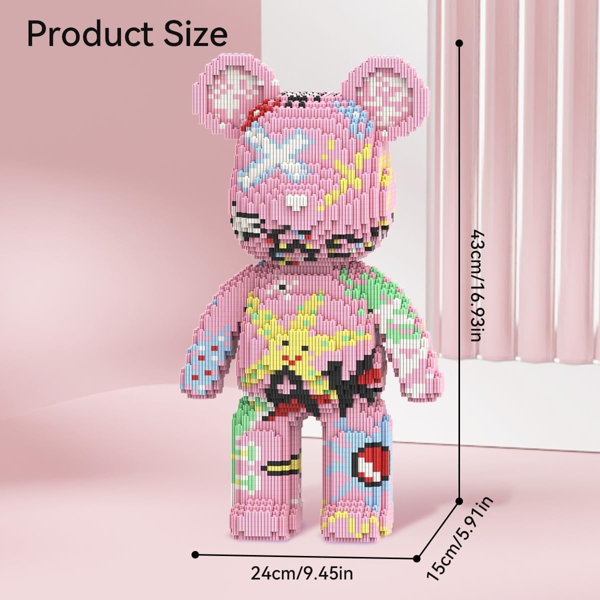 Pink Bear Building Block Set 5600 Pcs | Creative Home Decor & Kids Gift