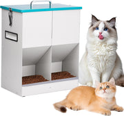 10L Automatic Pet Feeder Dual Bowl Metal Dry Food Dispenser for Cats