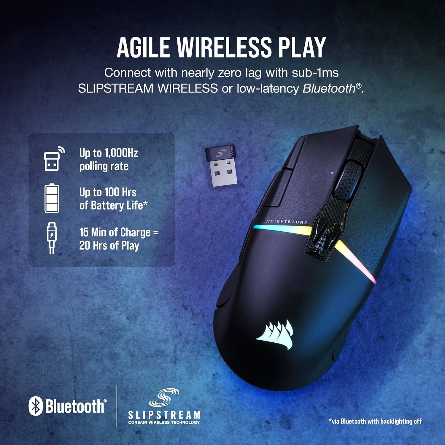 Wireless RGB Gaming Mouse 26,000 DPI Ultra-Fast 11 Buttons FPS