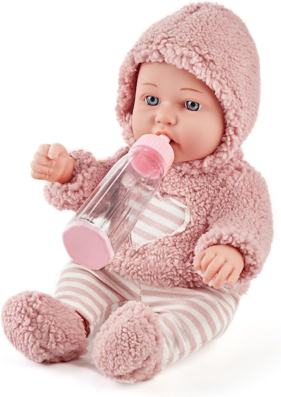 12in Baby Doll Set Toddler Toy with Bottle Blanket Pacifier Gift