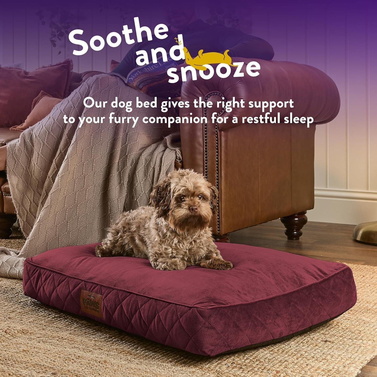 Luxury Orthopedic Dog Bed 60x80cm Washable Non Slip UK Made
