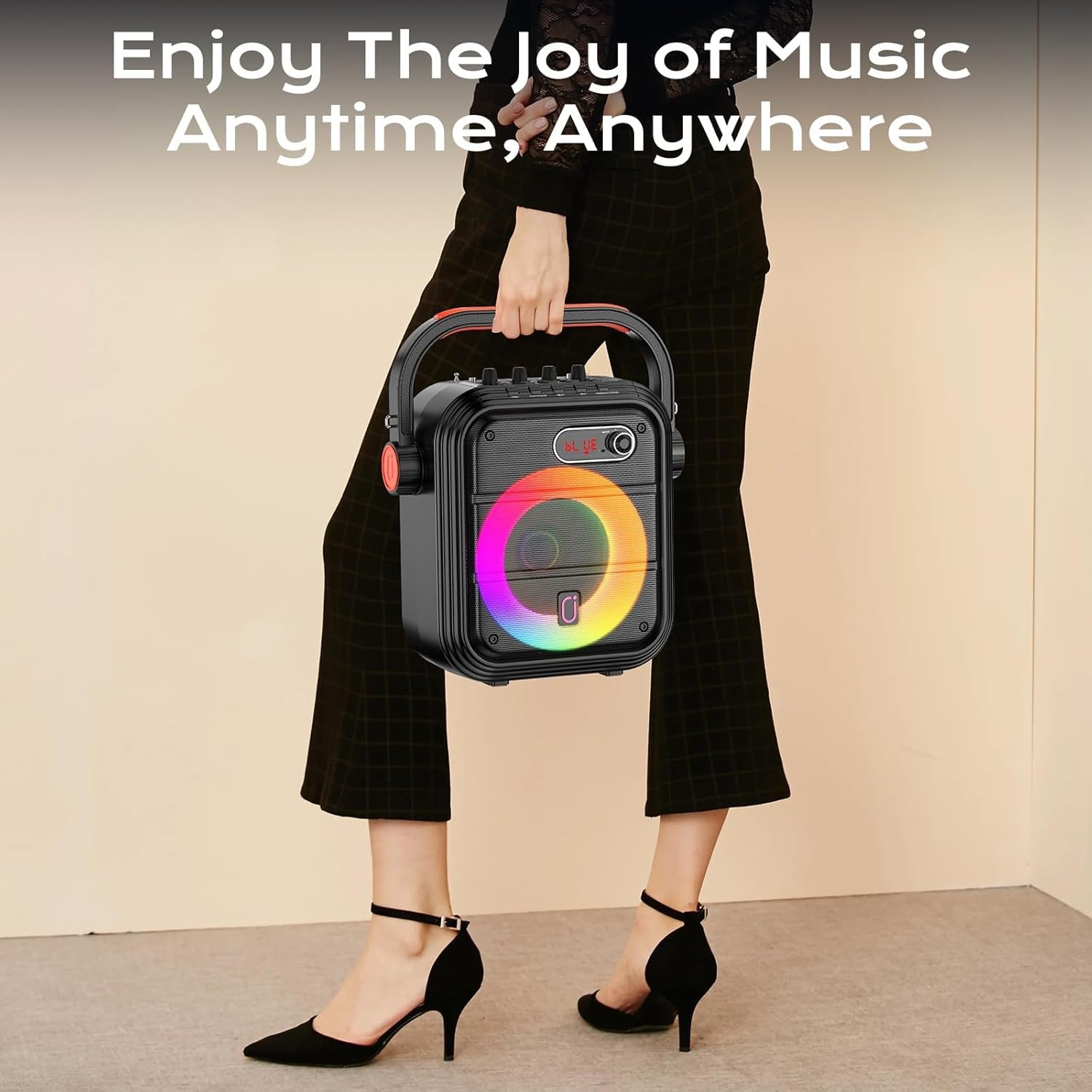 Karaoke Machine with 2 Wireless Mics RGB Bluetooth Speaker PA