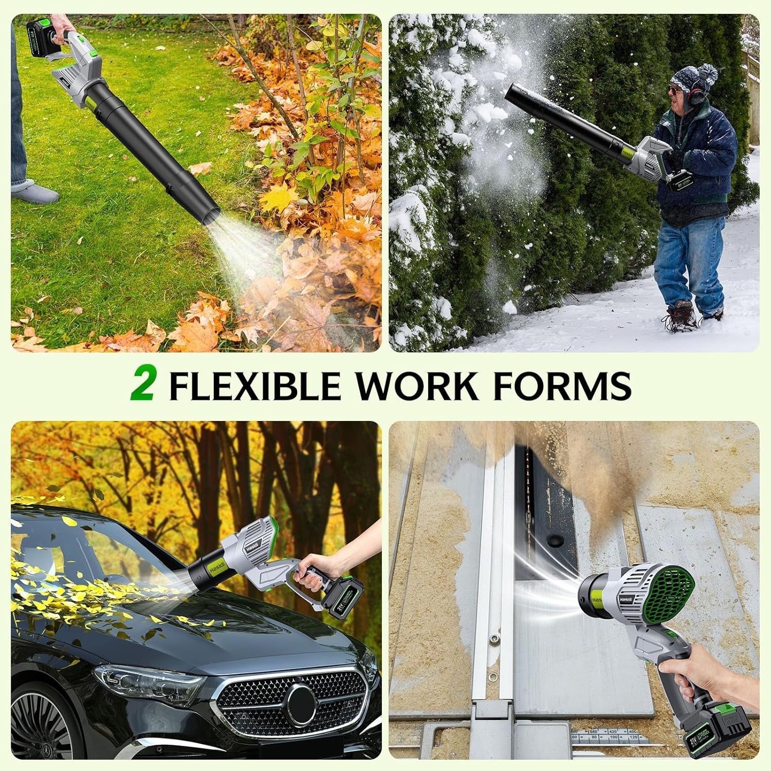 Cordless Leaf Blower 990000RPM High Speed 2 Batteries Lightweight Garden