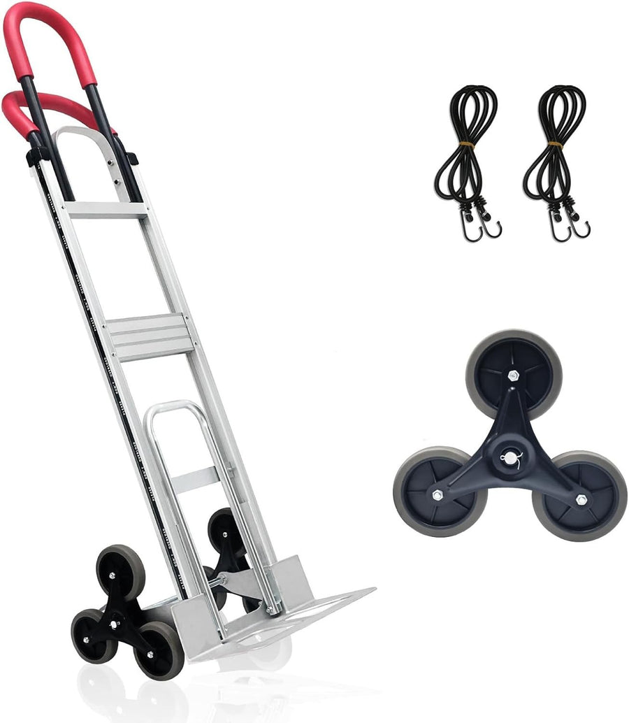 600lb Stair Climbing Hand Truck 2in1 Folding Dolly 6 Wheel Heavy Duty
