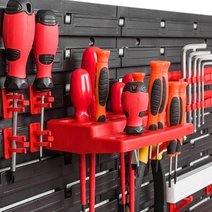 Garage Tool Peg Board Wall Organizer Storage Bin Workshop Rack