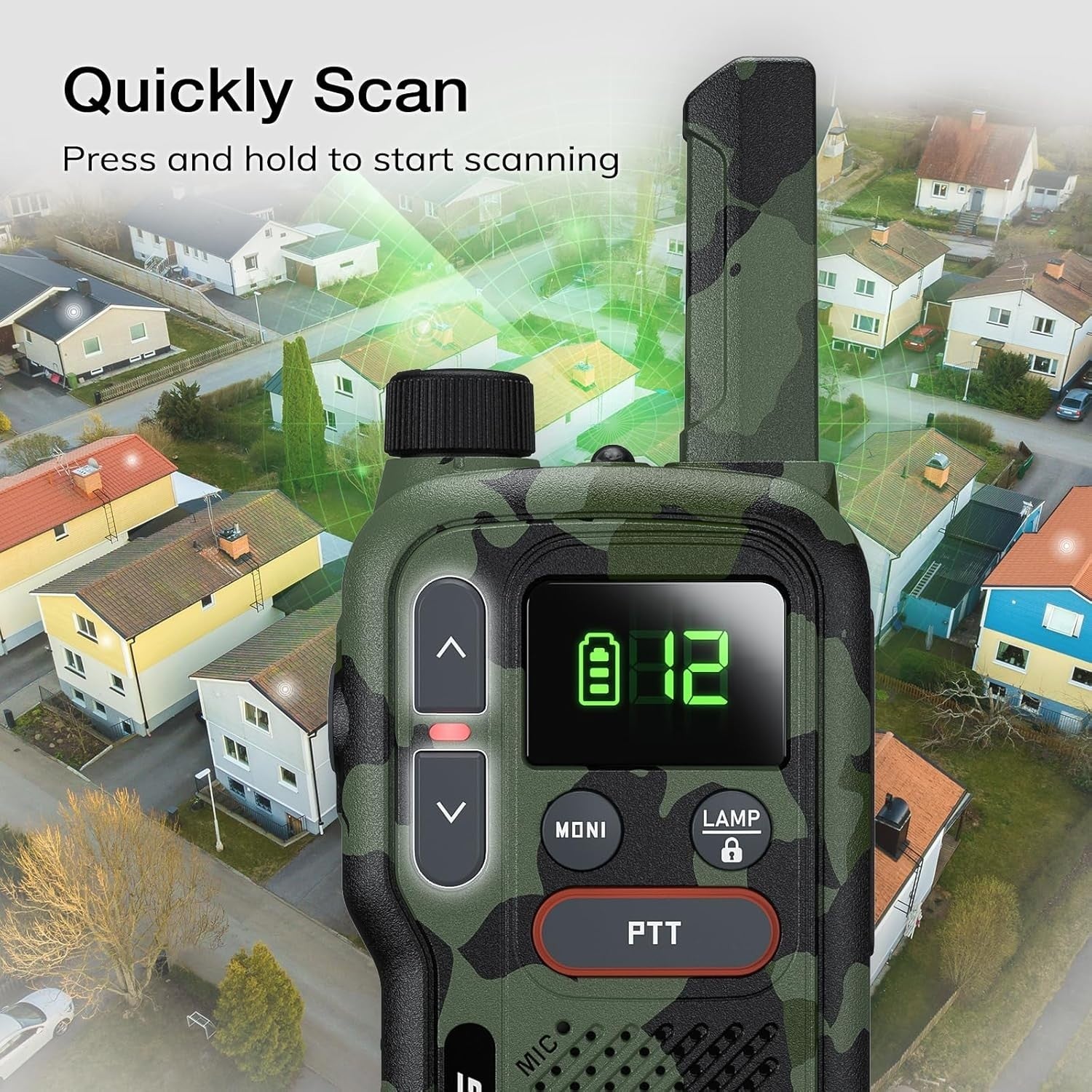 PMR446 Walkie Talkies 3 Pack Rechargeable 16CH Dual PTT Long Range