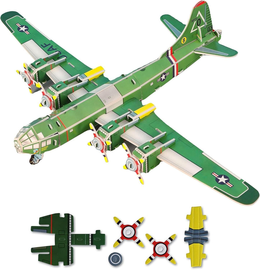 3D Bomber Plane Model Kit for Kids - Educational Puzzle Toy Gift