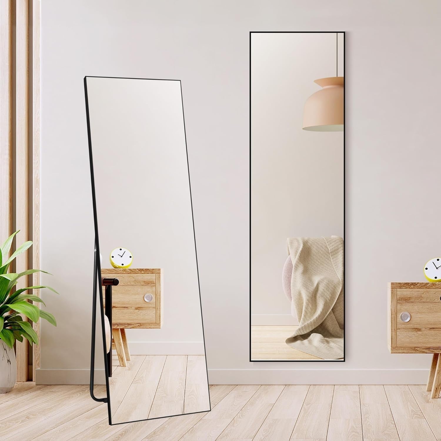 Full Length Standing Mirror 150x51cm | Black Frame | Bedroom & Living Room