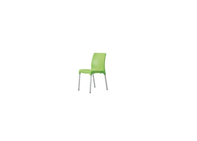 Stackable Outdoor Garden Chair Green Plastic Patio Dining Seat Aluminum