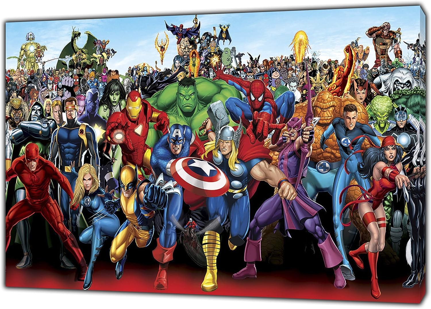 Super Hero Characters Canvas Wall Art Framed Print 30x20cm 12x8in