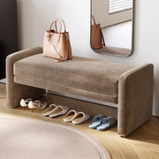 Brown Upholstered Ottoman Bench with Storage Padded Seat 118x51x49.8cm