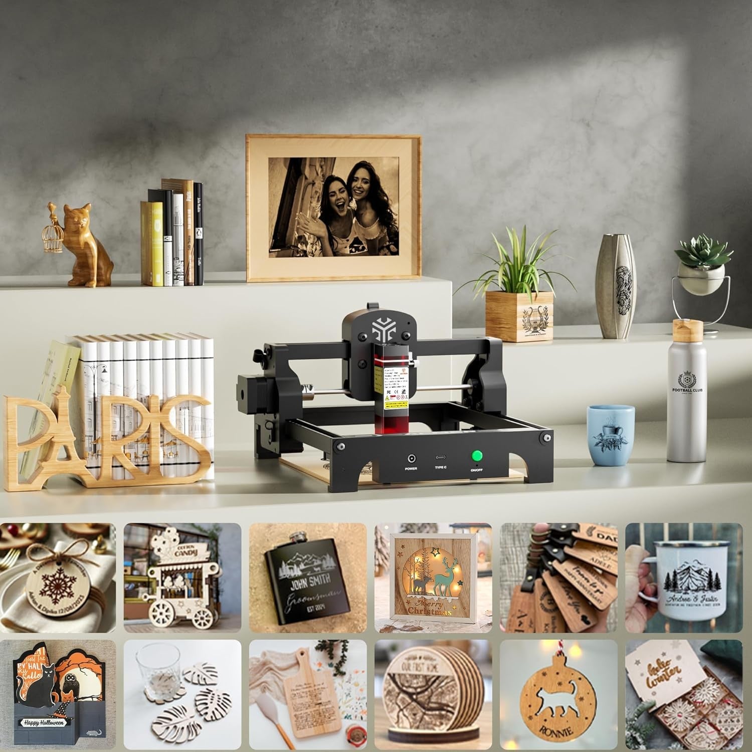 Laser Engraver Cutter 2500mW High Precision DIY Engraving Machine 130x130mm