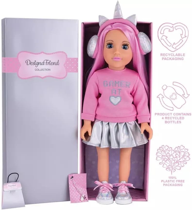 18in Fashion Doll Gamer Outfit Headphones Gift Box Collectible