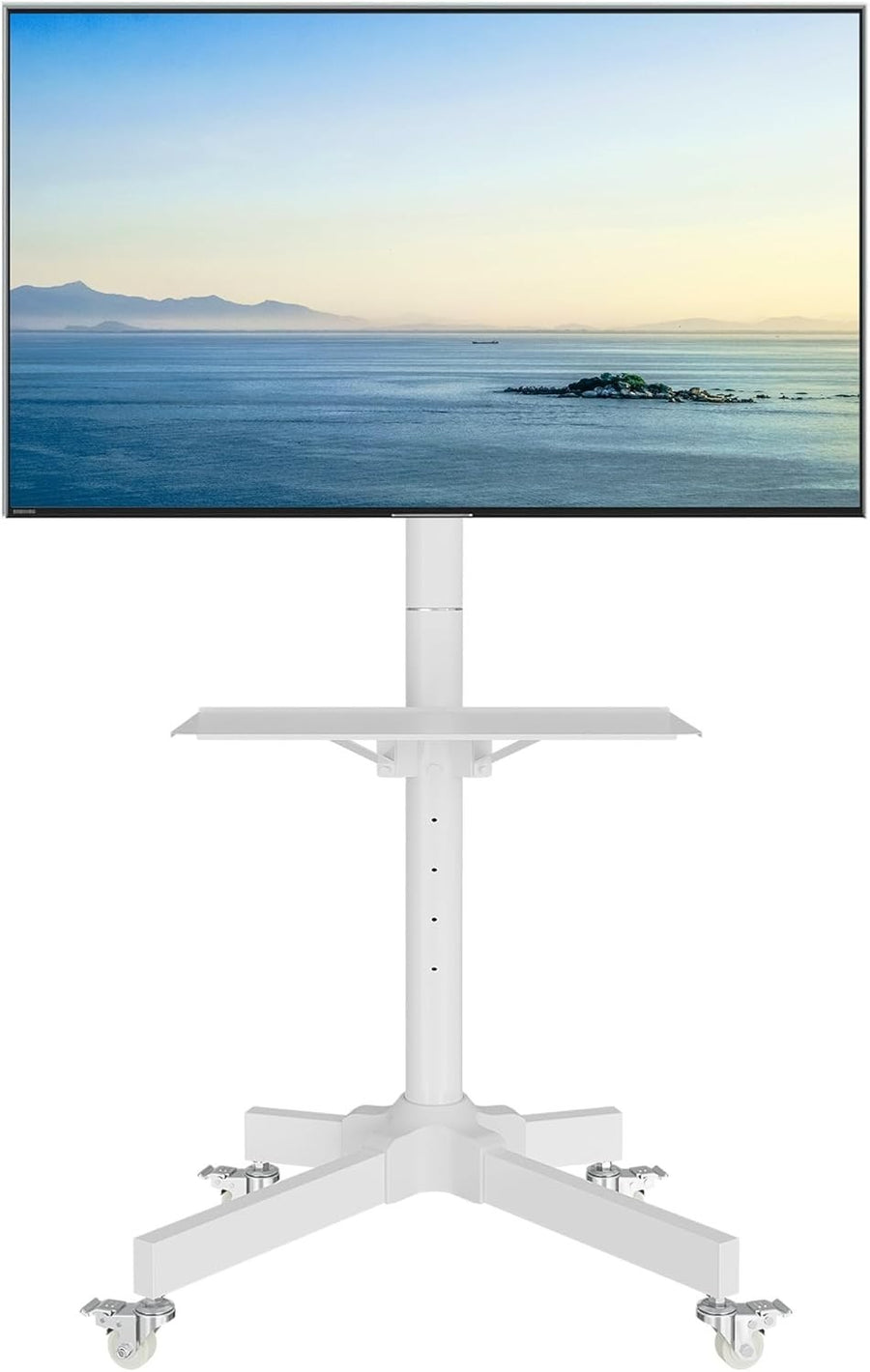 Mobile TV Stand on Wheels 23-60" Tilt Adjustable Cart with Tray VESA 400x400
