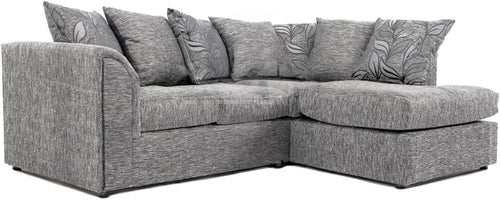 L Shaped Corner Sofa Light Grey 4 Seater Comfy Scatterback Modern Couch