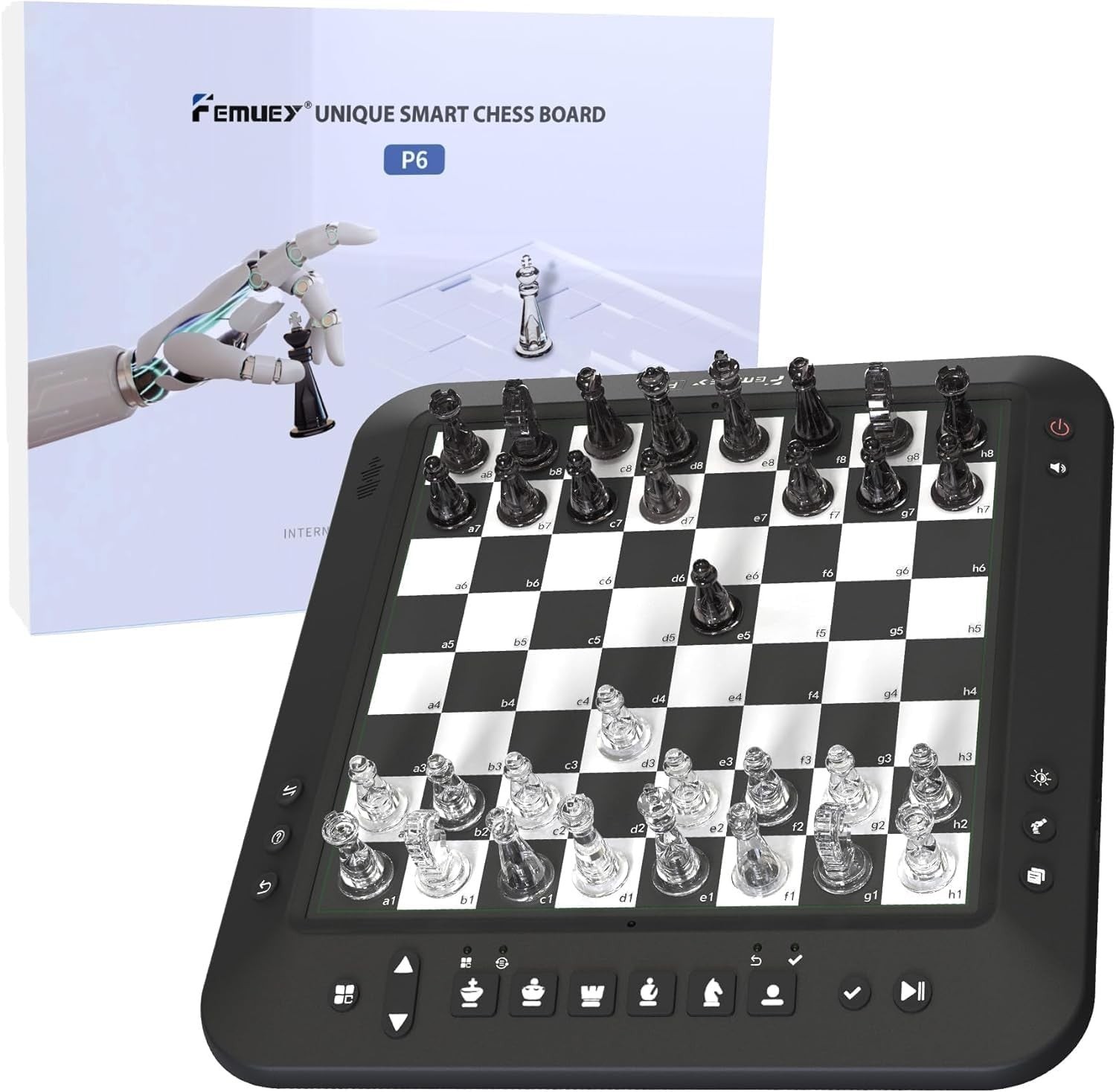 Electronic Chess Set Computer Board w/ LED Lights & Magnetic Pieces
