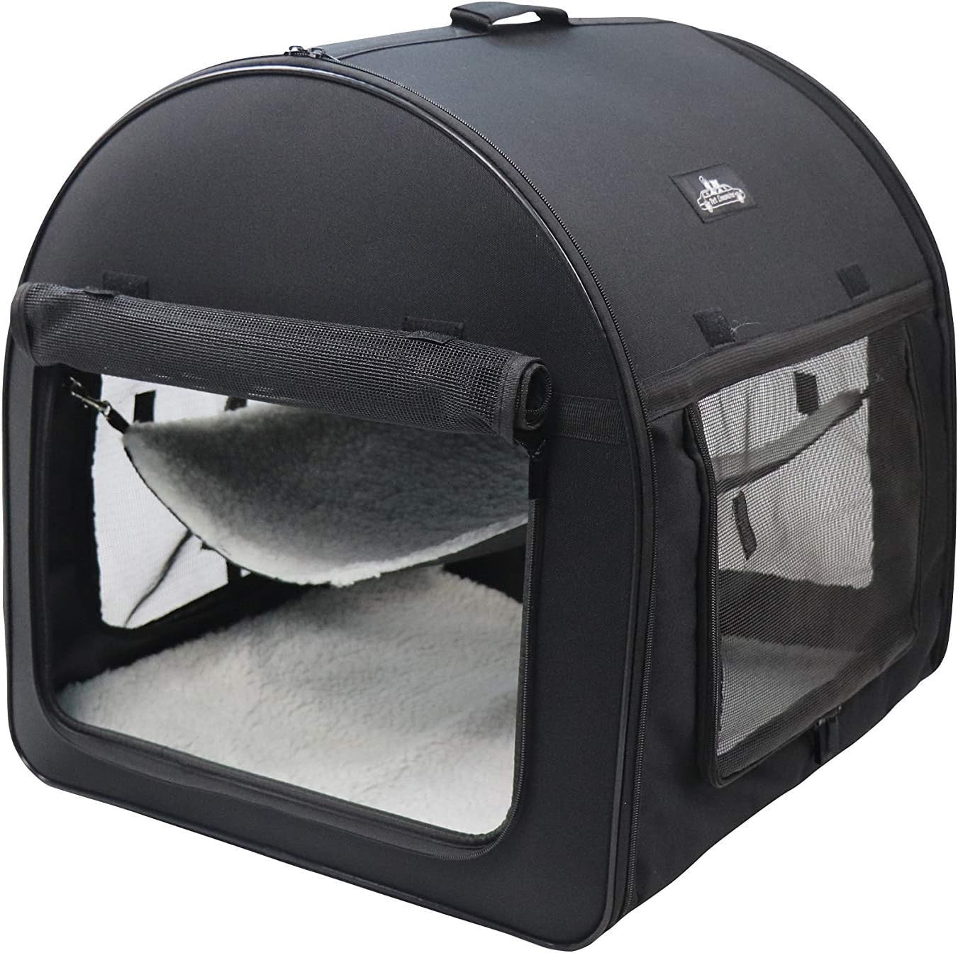 Double Soft Pet Travel Crate 2-in-1 Portable Dog Cat Carrier Foldable Kennel