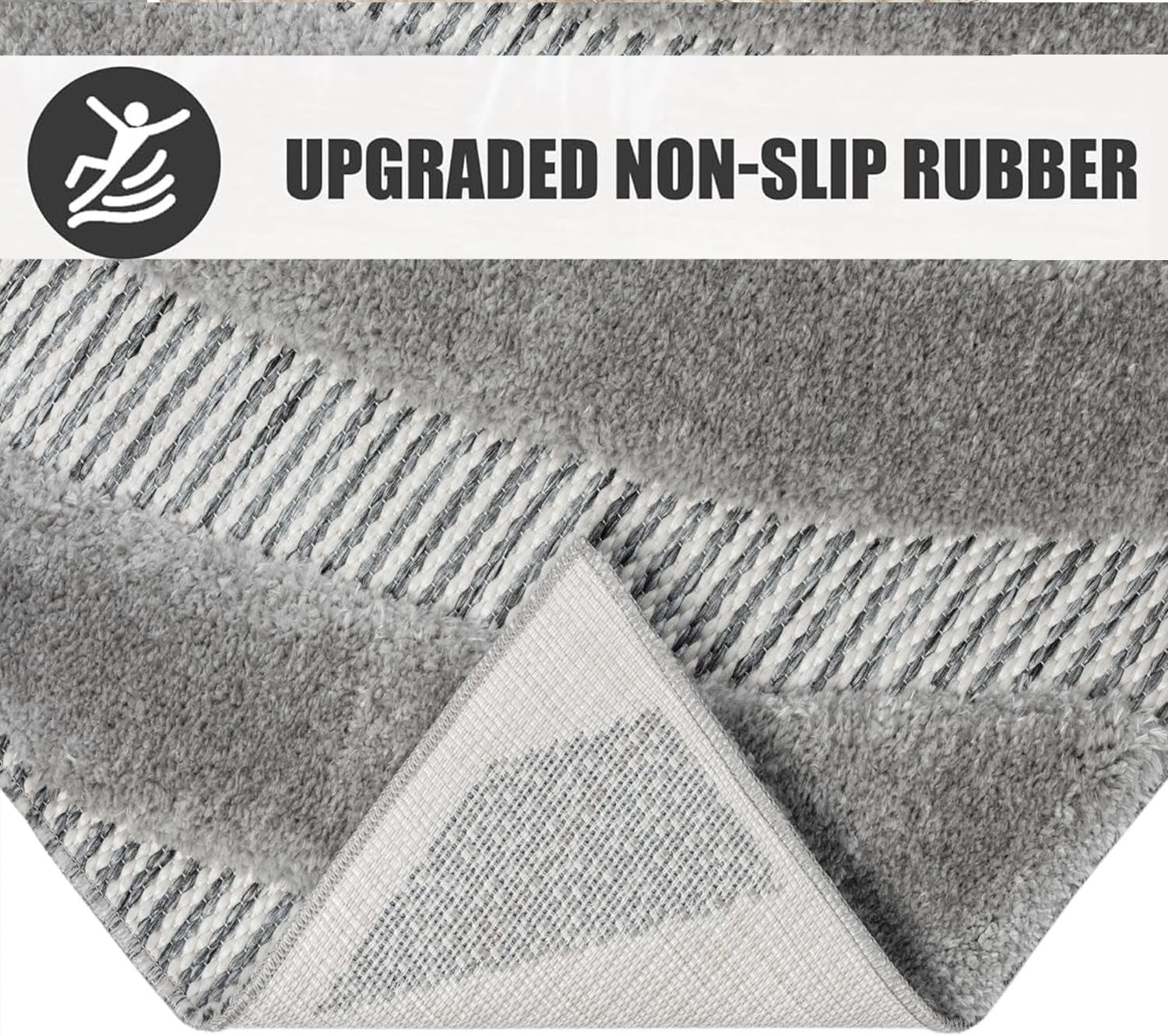 Grey Hallway Rug 120x170cm Soft Modern Area Mat for Living Room Bedroom