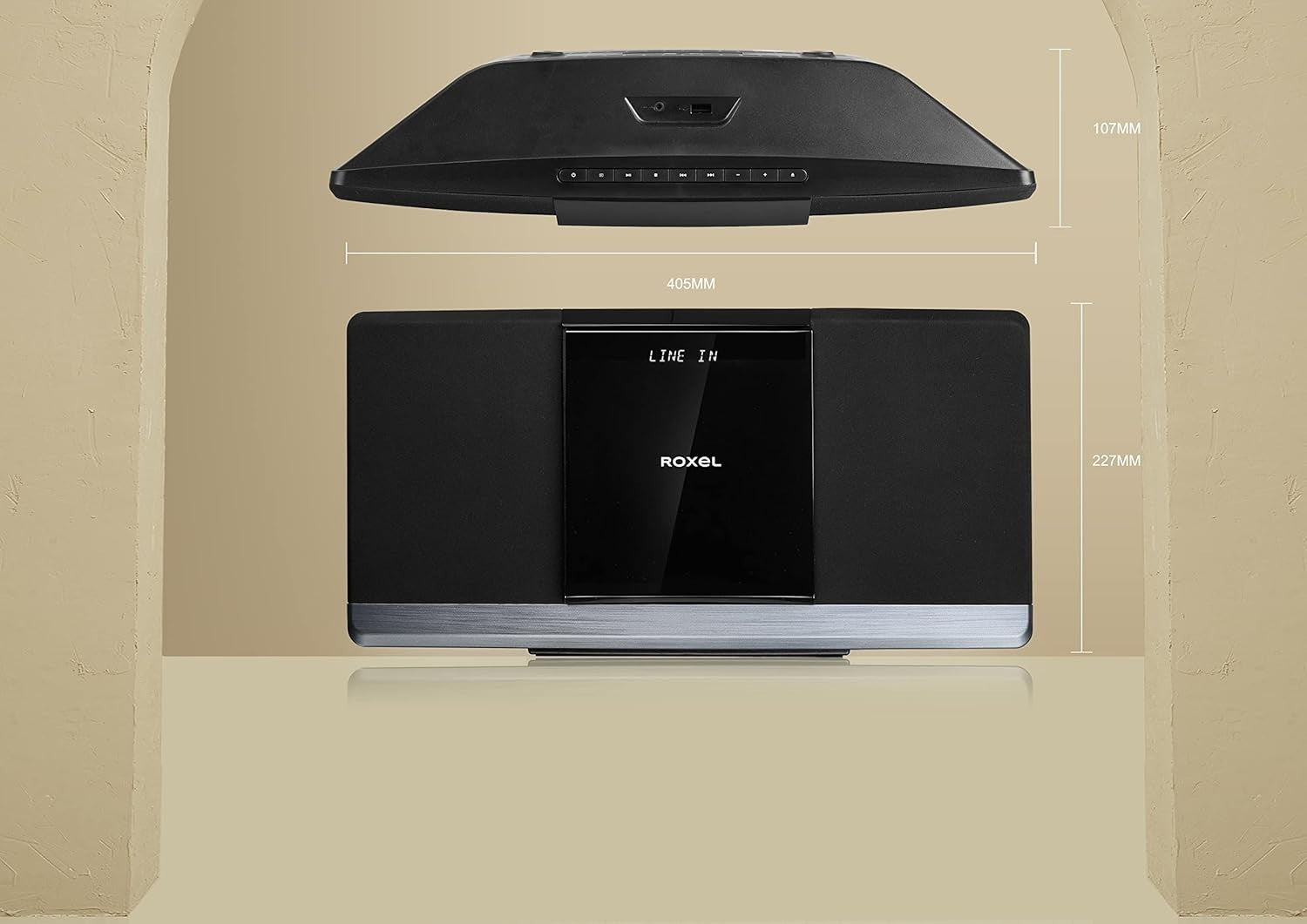 Micro HiFi CD Player DAB DAB+ FM Bluetooth 40W USB AUX Wall Mount