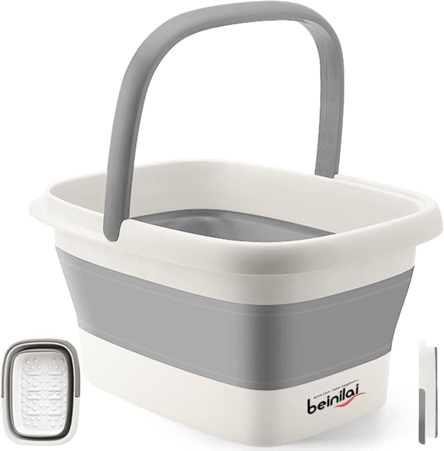 Collapsible Foot Bath Basin with Massage Rollers Foldable Soak Tub
