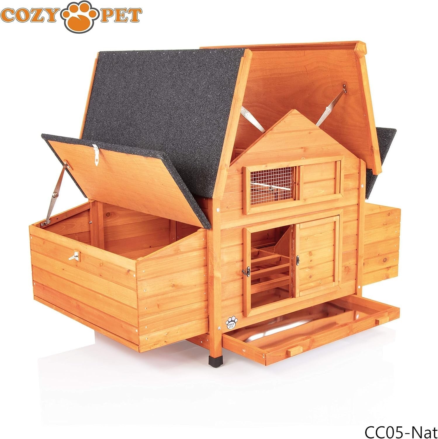 Extra Large Wooden Chicken Coop with Nest Boxes Easy Clean Hen House 12 Birds