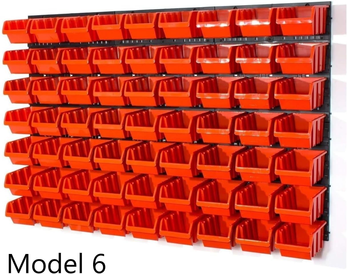 Wall Mounted Tool Peg Board Garage Storage Bins Workshop Organizer
