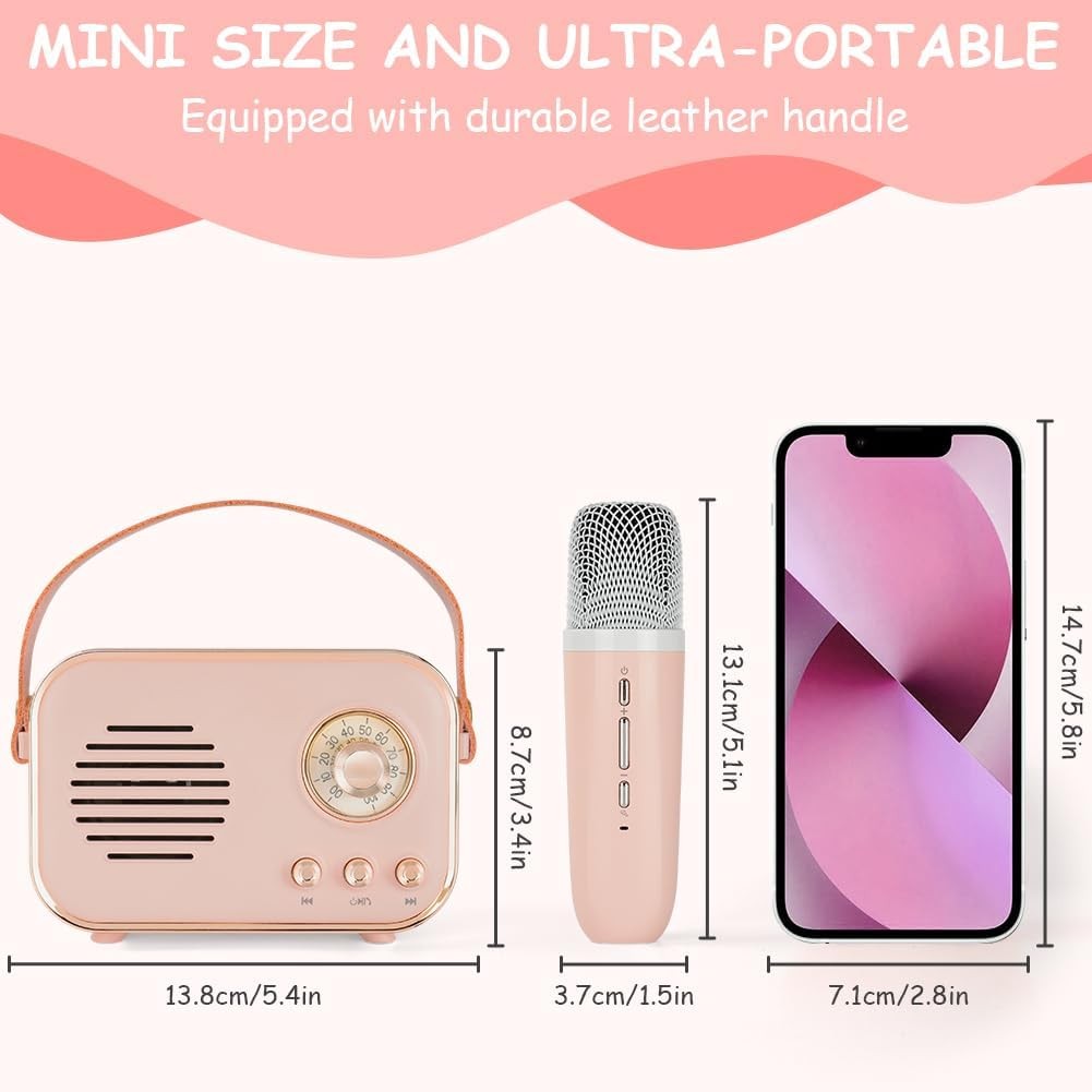 Kids Karaoke Machine 2 Wireless Mics Bluetooth Voice Changer