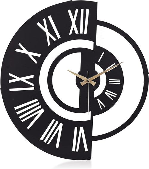 50cm Large Metal Wall Clock Modern Roman Numerals Silent Quartz Home Decor