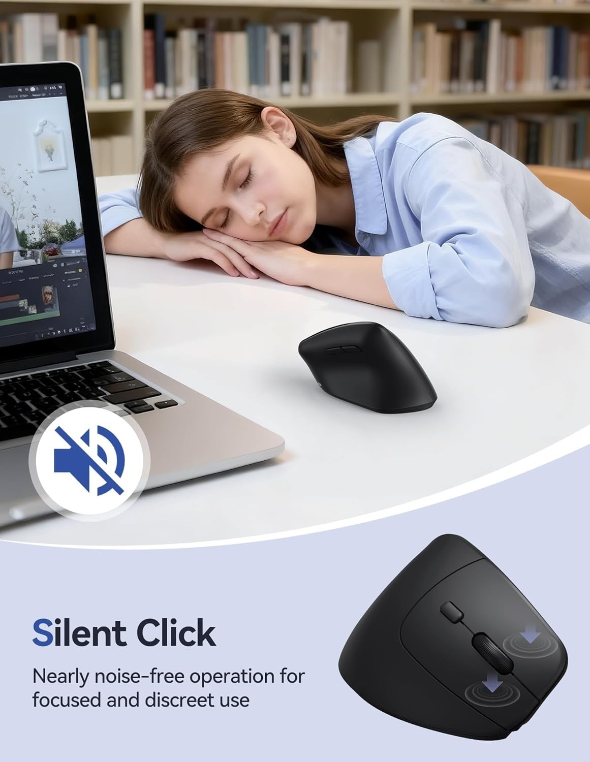 Vertical Ergonomic Mouse Wireless Bluetooth 4800 DPI Silent