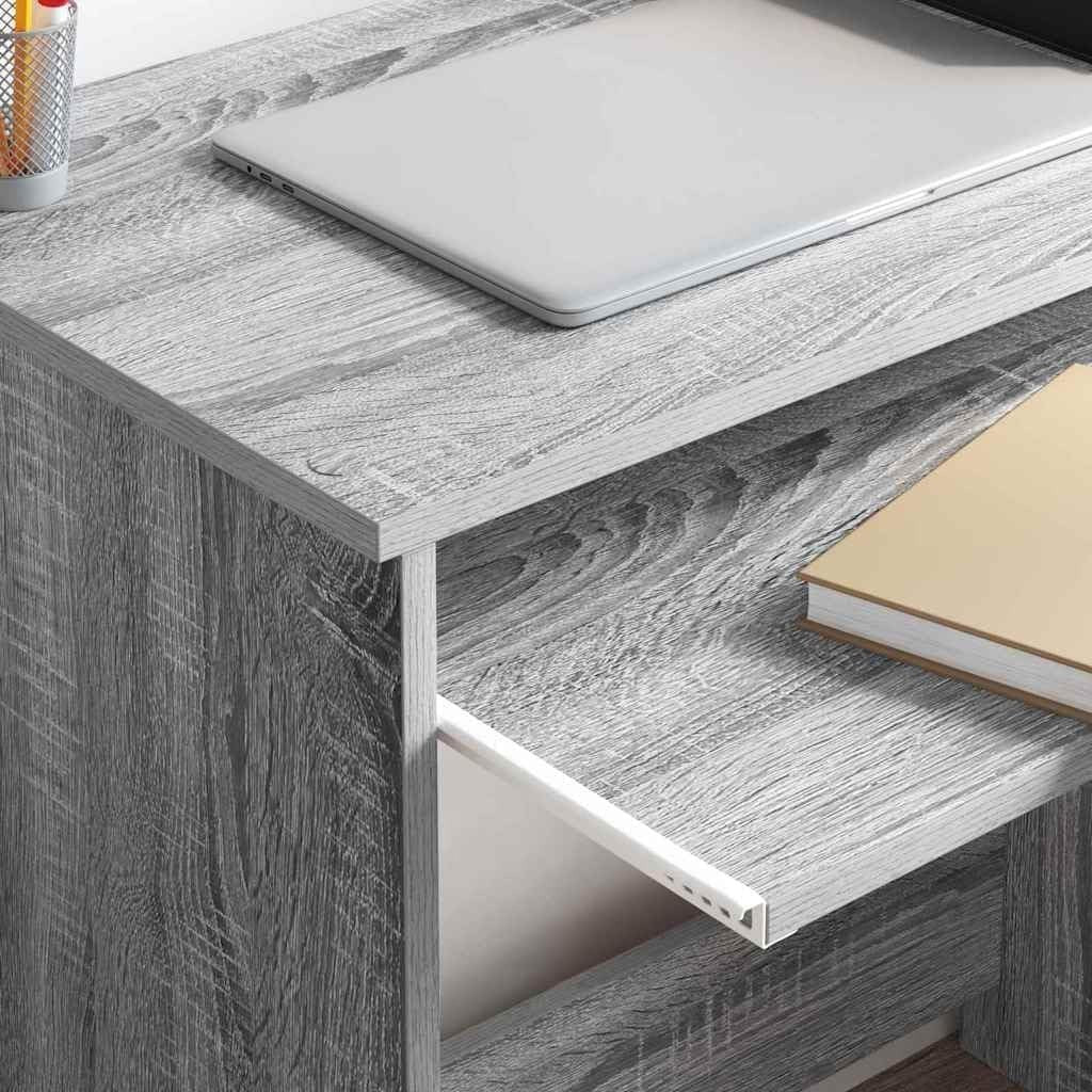 Grey Sonoma Desk 106x40cm Modern Office Table with Storage Shelves