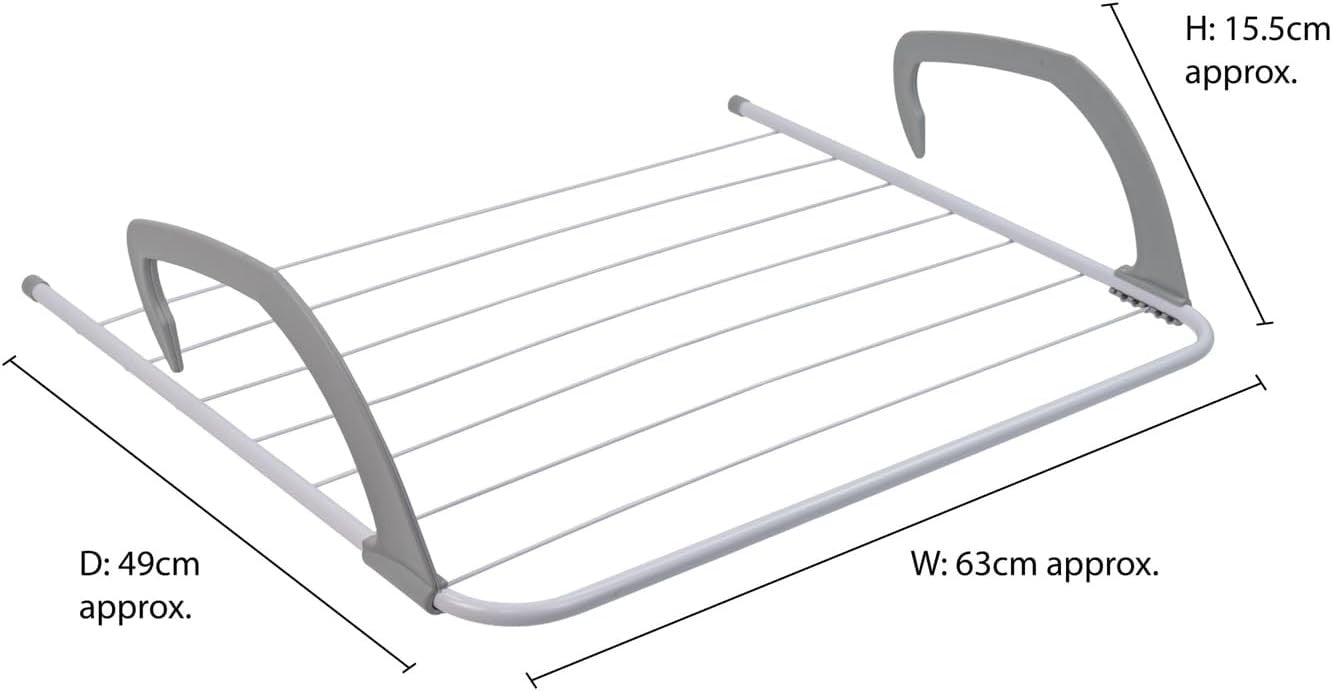 Over Door Radiator Clothes Airer Drying Rack Space Saving 6m White