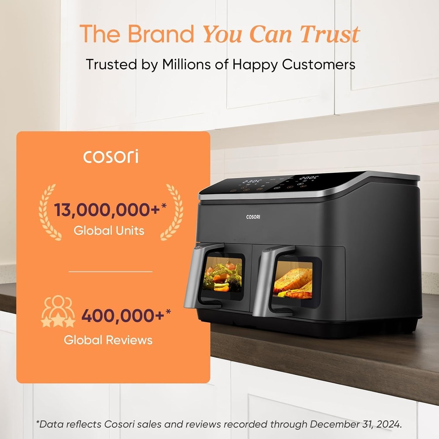 6.4L Dual Heat Smart Air Fryer No Shake No Preheat App Control 12 Functions