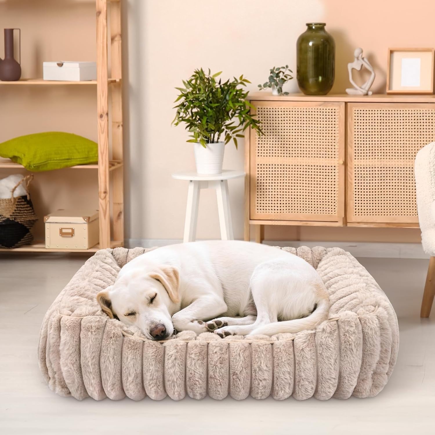 Rectangular Dog Cat Bed Washable Plush Sleeping Mat Non Slip 60cm