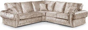 5 Seater Crushed Velvet Corner Sofa – High Back L Shape, Comfy & Reversible
