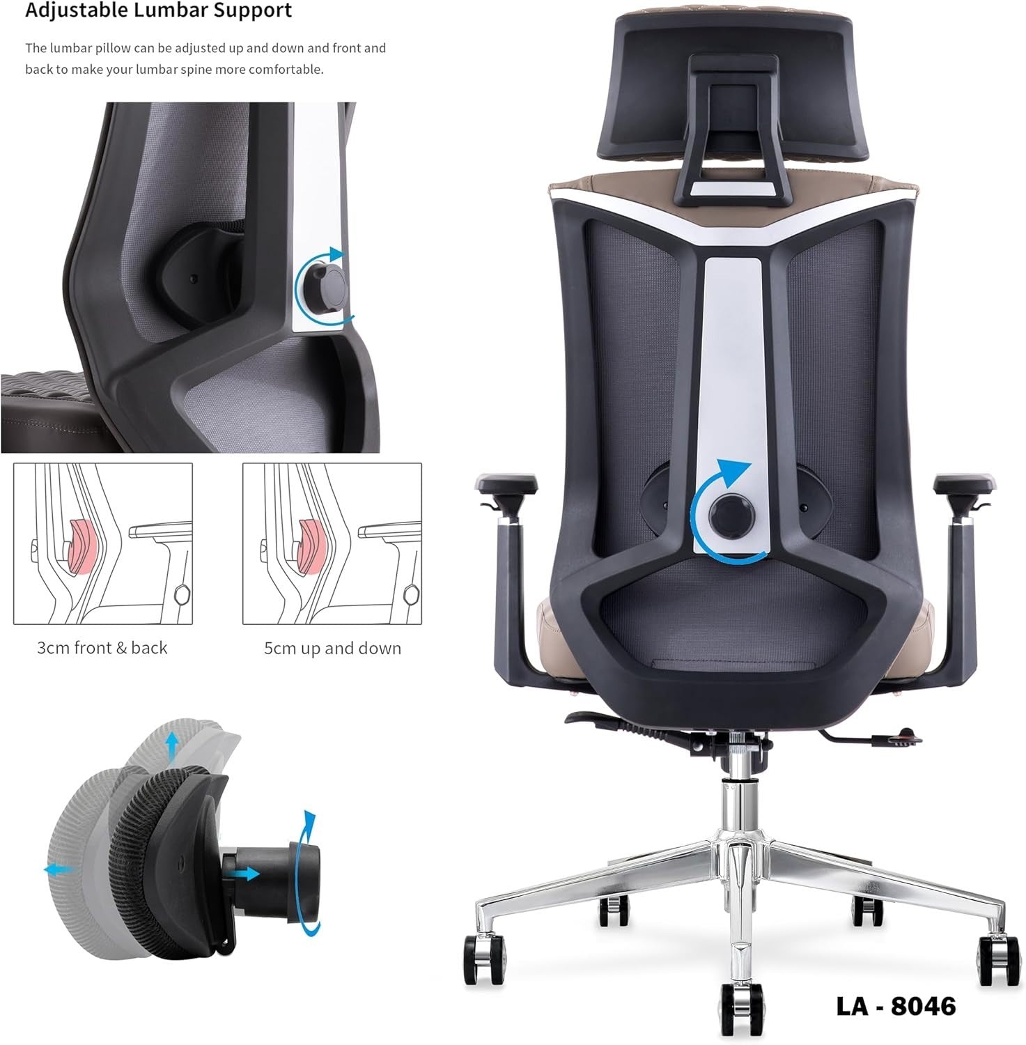 High Back Ergonomic Office Gaming Chair Adjustable Recline Faux Leather Black