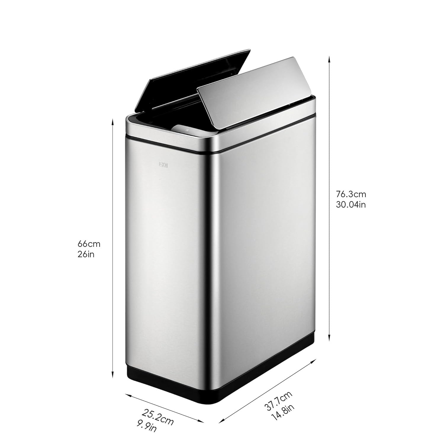 45L Stainless Steel Sensor Bin Silver Soft Close