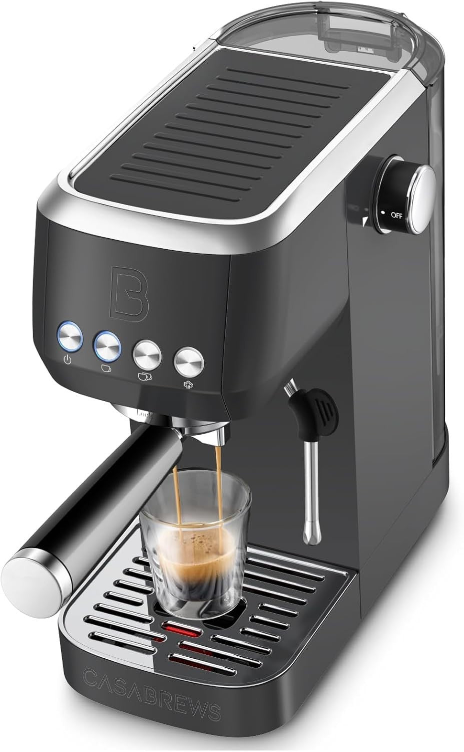 20 Bar Espresso Coffee Machine With Milk Frother, 1.3L Tank, Compact
