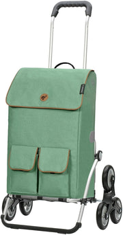 Foldable Stair Climber Shopping Trolley 42L Insulated Cooler Bag Aluminium Sage