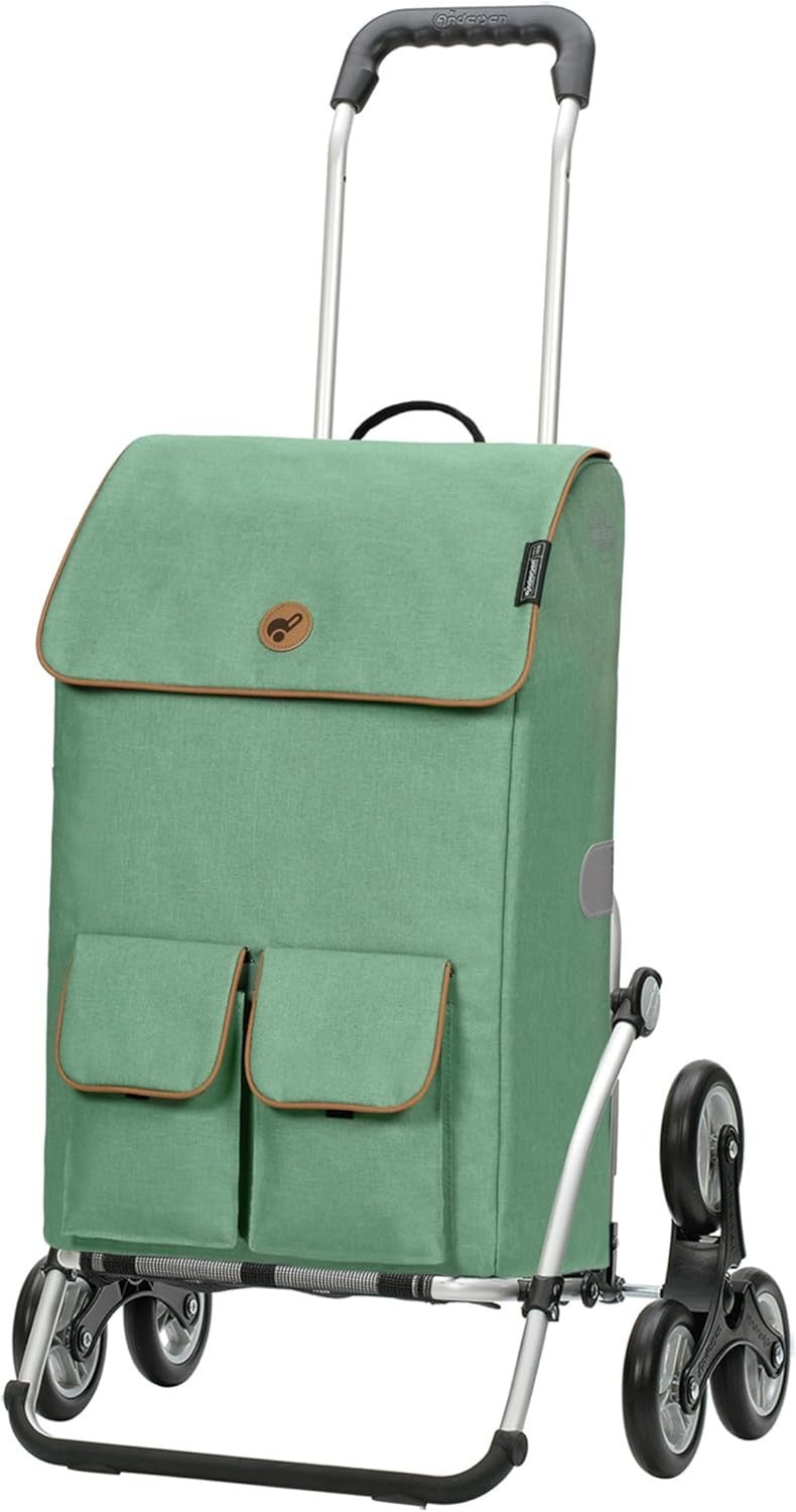 Foldable Stair Climber Shopping Trolley 42L Insulated Cooler Bag Aluminium Sage