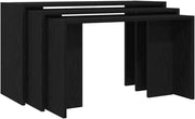 Modern Black Nesting End Side Tables Engineered Wood Living Room Bedroom 20kg Ma