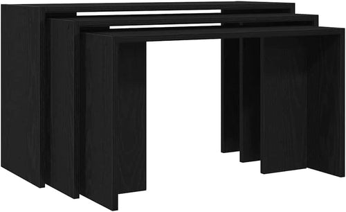Modern Black Nesting End Side Tables Engineered Wood Living Room Bedroom 20kg Ma