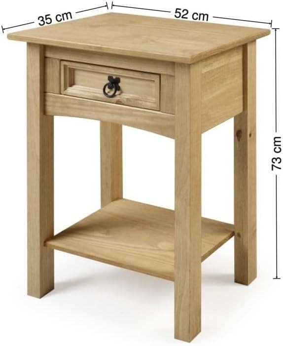 Solid Pine Console Table with Drawer & Shelf – Compact Hall Storage
