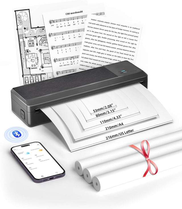 A4 Portable Bluetooth Thermal Printer Inkless Mobile