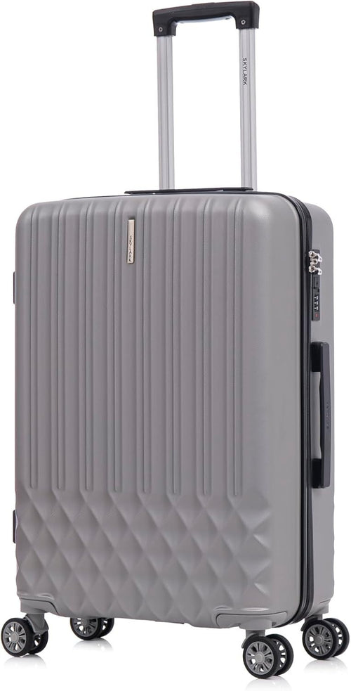 24 Inch Medium Hard Shell Suitcase ABS Lightweight 4 Spinner Wheels 66L